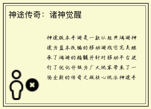 神途传奇：诸神觉醒